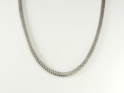 Gevlochten zilveren ketting - 46 cm