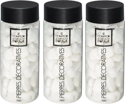 Atmosphera middelgrote decoratie/hobby stenen - 3x - wit - 750 gram - Aquarium en vazen vulling - steentjes