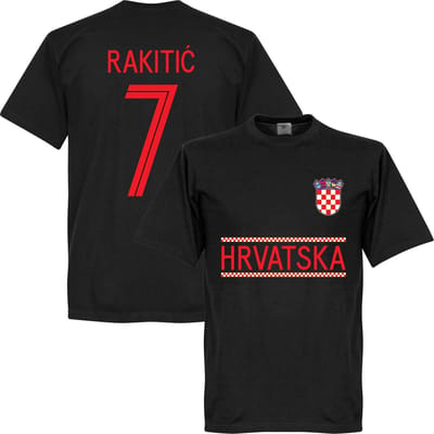 Kroatië Rakitic 7 Team T-Shirt - Zwart - L