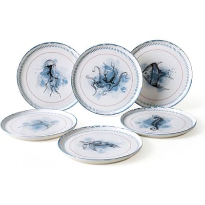 Set van 6 borden Devante keramiek | Hermia