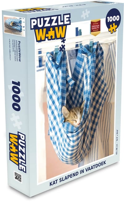 Puzzel Kat - Vaatdoek - Slapen - Legpuzzel - Puzzel 1000 stukjes volwassenen