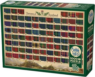1000 Stuks Legpuzzel - Tartans van Schotland - Linnen Finish - Inclusief Poster - Milieuvriendelijk Gemaakt