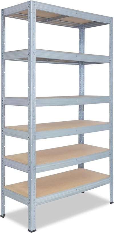 Metalen Stellingkast - Opslagrek Werkplaats - Ordelijk Opslaan - Zonder Schroeven te Monteren - 200x100x40 cm - Verzinkt