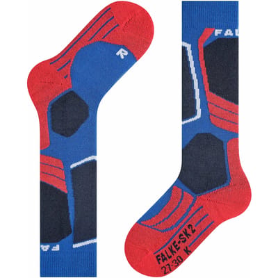 FALKE SK2 warm dik wol functioneel materiaal skisokken kinderen blauw - maat 27-30