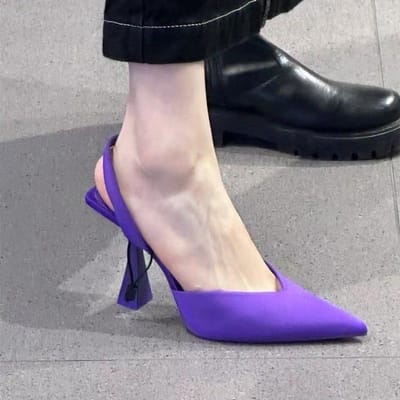 nieuwe Sandalen met hoge hakken Damesschoenen Mode Pumps Puntige neus Hoge hakken Ondiepe Damessandalen Schoenen voor Dames 39 paars
