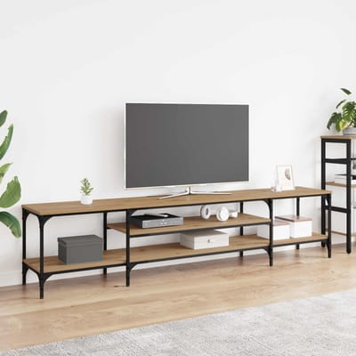 vidaXL TV-kast 201 x 35 x 45 cm Artisan Eiken Gemonteerd hout en ijzer
