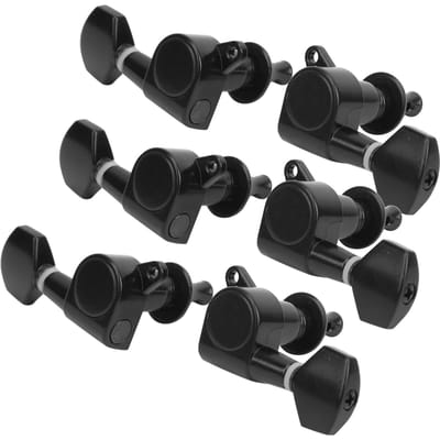 6 Stuks Gitaar Locking Stemmechanieken Stemknoppen voor Volledig Afgesloten Elektrische Gitaar Accessoires Zwart
