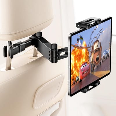Sounix Tablet Houder Auto Hoofdsteun - Tablethouder - 360° Draaibaar - Auto hoofdsteun- Universeel - Zwart