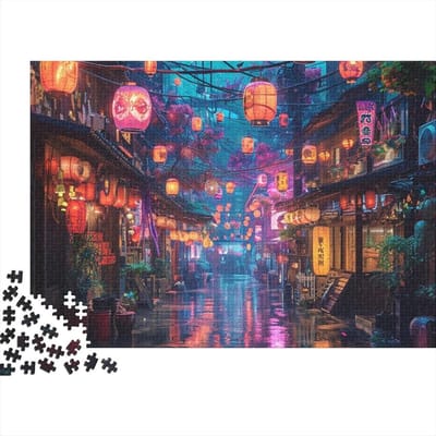 Straat Puzzel - Puzzelspel Puzzelstukjes - Creatief Entertainment - Gedetailleerde Prent - 75 x 50 cm - Meerkleurig