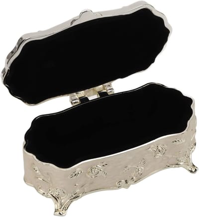 Vintage Sieraden Doosje van Metaallegering, Emaillen Bewaarbox voor Sieraden, Decoratieve Cadeaubox voor Vrouwen en Meisjes, 6.5 x 2.5 x 1.2 cm, Uniek en Handgemaakt