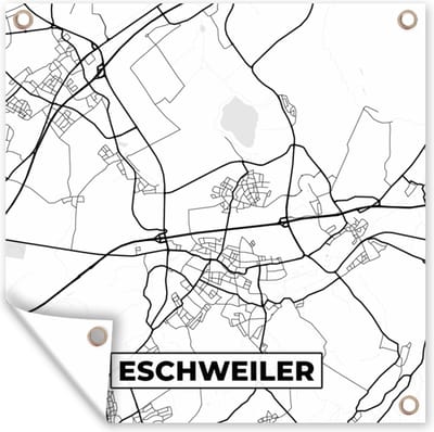 Tuin poster Eschweiler - Stadskaart - Plattegrond - Kaart - 200x200 cm - Tuindoek