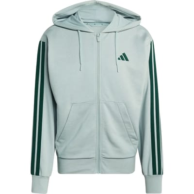 Adidas Sportswear Essentials 3-Stripes French Terry Ritshoodie - Heren - Groen