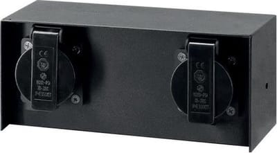 Opbouw dubbel stopcontact - Waterproof - RVS - Zwart