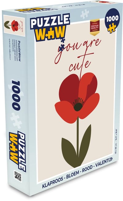 Puzzel Klaproos - Bloem - Rood - Valentijn - Legpuzzel - Puzzel 1000 stukjes volwassenen