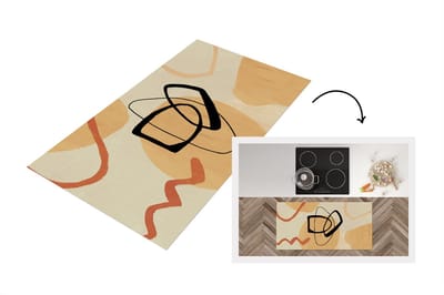 Keukenloper - Loper keuken - Vormen - Abstract - Bruin - 120x60 cm - Keukenloper vinyl