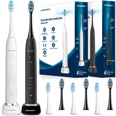 Berdsen Sonica B3 – Set van 2 Sonische Tandenborstels – Zwart & Wit