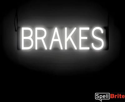 BRAKES - Lichtreclame Neon LED bord verlicht | SpellBrite | 61 x 16 cm | 6 Dimstanden - 8 Lichtanimaties | Reclamebord neon verlichting