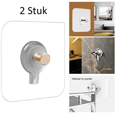 2 Stuk Zelfklevende Plakspijkers I Klevende Spijker I Ophanghaken I Plakschroef I Ophangsysteem I Zelfklevende Muur Hangers I Ophanghaakjes I Transparant