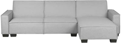 ROMEDAL - Hoekslaapbank - Lichtgrijs - Links - 290 cm - Polyester