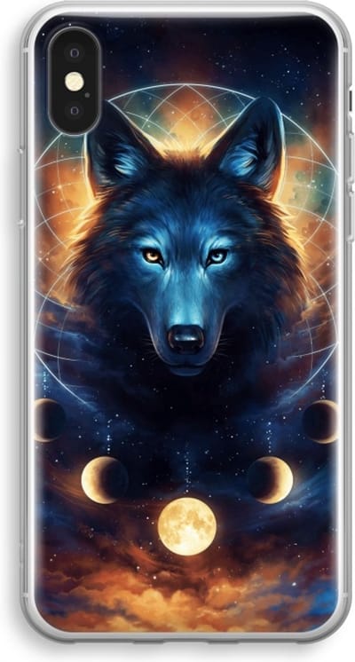 Case Company® - Hoesje geschikt voor iPhone XS hoesje - Wolf Dreamcatcher - Soft Cover Telefoonhoesje - Bescherming aan alle Kanten en Schermrand