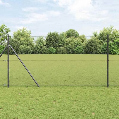 vidaXL - zeshoekig - gaashek - met - grondbevestiging - 10 - x - 1 - m - Grijs - Mesh