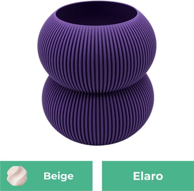Elaro moderne vaas – Decoratieve vaas - Beige - 3d geprinte vaas – geschikt voor droogbloemen - 20CM