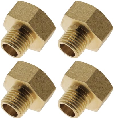 Dailygoods - Pijp adapters - Messing conversie - Goud - Reducerende adapter - 4 stuks - Geschikt voor lucht water gas stookolie