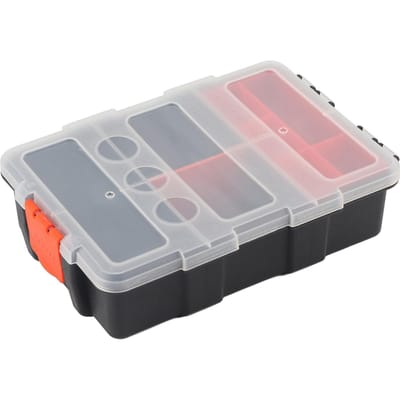 Dubbellaags Plastic Heavy duty Onderdelen Opbergdoos Koffer Organizer Kleine Onderdelen Gereedschapskist gray