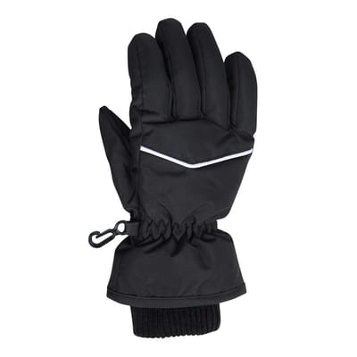 Mountain Warehouse Kinderen Faux Fur Gevoerde Isotherm Sneeuwhandschoenen (Zwart)
