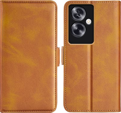MobyDefend Hoesje - Geschikt voor Oppo A79 / OnePlus Nord N30 SE - Luxe Wallet Book Case (Sluiting Zijkant) - Lichtbruin