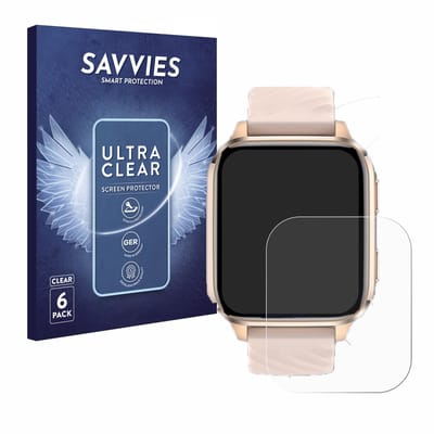Savvies - Screenprotector voor Ibetter Smartwatch 1.85" - Folie Beschermfolie transparant 6 Stuks