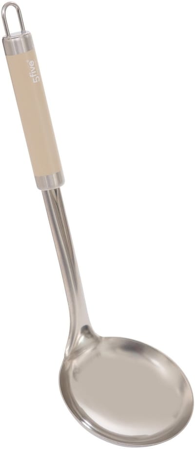 5Five opscheplepel Paris - 30 cm - RVS - aluminium - beige/zilver - keukengerei - soeplepel