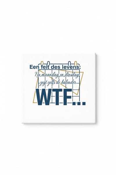 Grappige Nederlandse WTF Keramische Tegel – Een Feit Des Levens Quote Decoratieve Cadeau Tegel voor Humor Liefhebbers