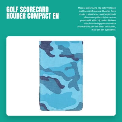 Dailygoods- Scorecard Houder - Creatieve Deluxe Golf Scorecard - Canvas - Lichtgewicht - Duurzaam - Inclusief Houten Pen - 18 x 11 cm - Golfkaarthouder