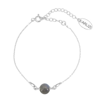 ARLIZI 2333 Armband labradoriet kraal - sterling zilver - 20 cm
