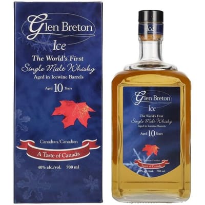Glen Breton Ice 10 Years Old Aged in Icewine Barrels 40% Vol. 0,7l in geschenkverpakking