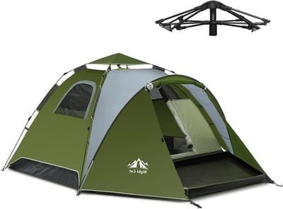 Pop-up Tent voor 3-4 Personen: Waterdichte Campingtent, Eenvoudig Op te Zet voor Festivals, Kamperen en Picknicks in Tuin of Park