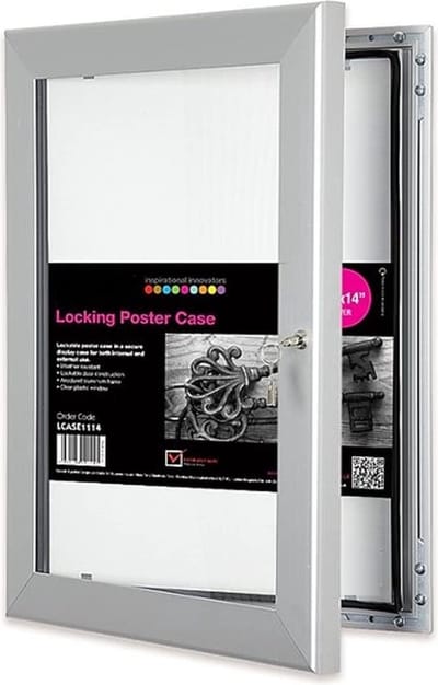 Afsluitbare Reclamevitrine - Wandvitrine Infobox - Buitenreclame Tonen - 100% Waterdicht - A2 formaat - Zilver