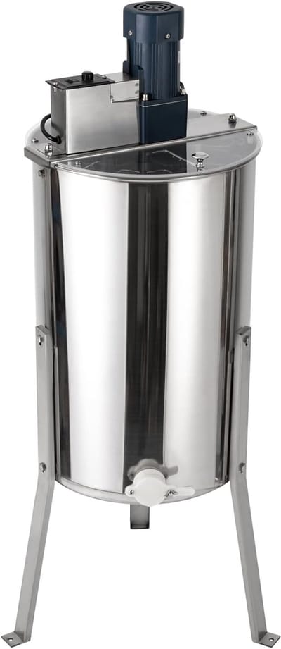 Elektrische Honingcentrifuge - Honing Extractie - Honing Verwerken - Drie Frames Tegelijk - 38x60cm - Zilver