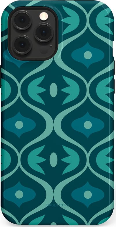 Casetastic hoesje geschikt voor Apple iPhone 12 Pro Max - MagSafe - Dubbellaagse bescherming - Decoratief Blauwgroen - Fashion Case - Petrol