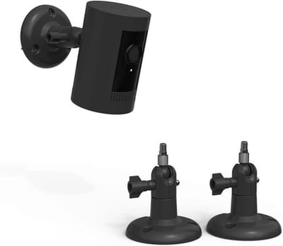 SnelShoppen - Wall Mount Bevestiging voor Camera's - Geschikt voor Ring Stick Up Cam, Eufy & Arlo - 2 Stuks - Zwart - Binnen en Buiten Gebruik