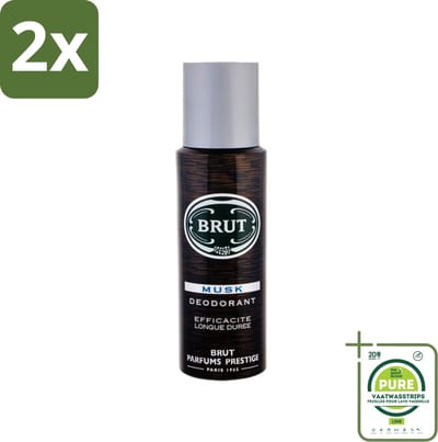 Brut - Deodorant - Spray - Musk - Klassieke mannengeur - 200ml - Voordeelverpakking - 2 stuks - Brut Musk - Deodorant spray