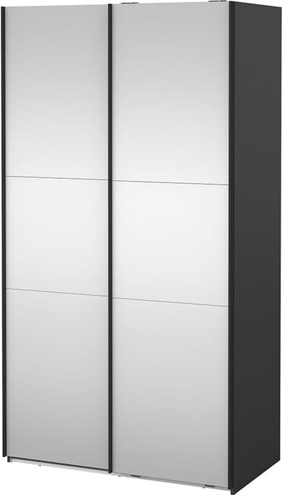Como schuifdeurkast 2 deuren met spiegel 120x220cm mat grijs.