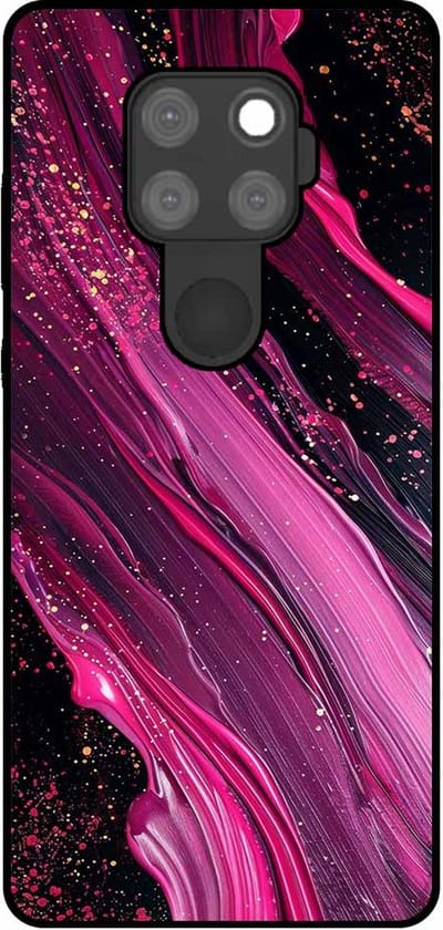 Smartphonica Telefoonhoesje Geschikt voor Huawei Mate 30 Lite met marmer opdruk - TPU backcover case marble design - Paars Roze geschikt voor Huawei Mate 30 Lite