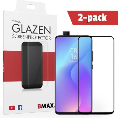 2-pack BMAX Glazen Screenprotector geschikt voor de Xiaomi Mi 9T Full Cover Glas / Met volledige dekking / Beschermglas / Tempered Glass / Glasplaatje