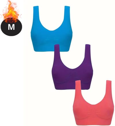 Bovista BH Set Zonder Beugel - Zonder Bandjes - Push-up Bh's - Comfort Beha - Comfortabel - Sterk - Dames - 3 Pack - Gemengd 8 - Maat M