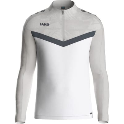 Jako Iconic Ziptop Heren - Wit / Zachtgrijs | Maat: S