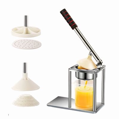 Sapcentrifuge en citruspers - Handmatige Sinaasappelpers - Citruspers - met Maatbeker - 2 soorten sapkoppen - 304 RVS Voedselveilig - Minimalistisch Compact Ergonomisch EVA Handvat