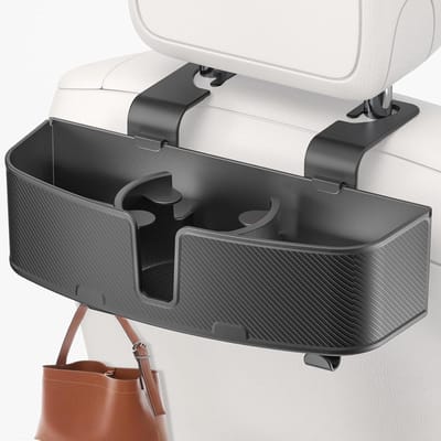 Multifunctionele Achterbank Organizer voor Kinderen, Hoofdsteun met Bekerhouder en Sterke Haak voor Reizen en Achterpassagiers
