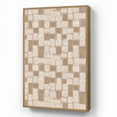 Wandlamp 60x90 cm - Oplaadbaar - Blok - Patroon - Bruin - Wandlampen binnen woonkamer - Slaapkamer lamp - Decoratieve nachtlamp - Vloerlamp draadloos